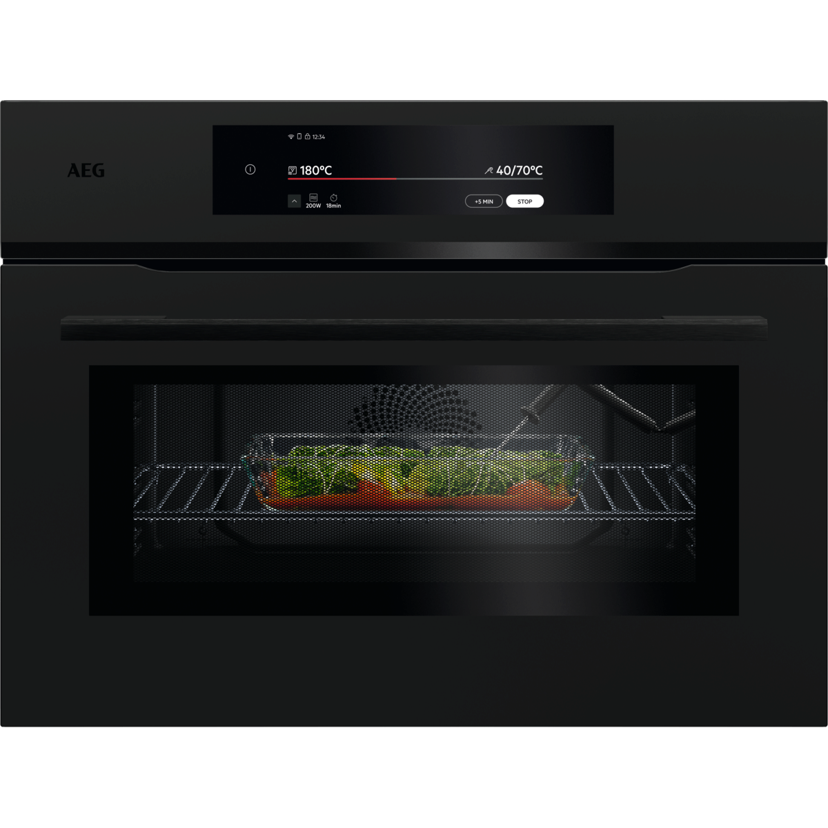 AEG 9000 Series Matt Black ProAssist Combination Microwave and Built-in Oven NKK9N821T