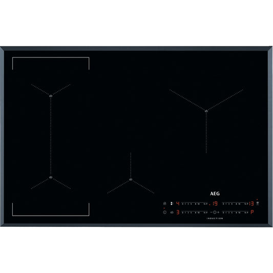 AEG Black induction Hob with digital display on a white background