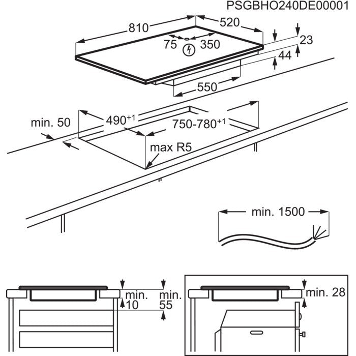AEG 6000 Series SaphirMatt® Induction Hob 80cm TI841B00FZ
