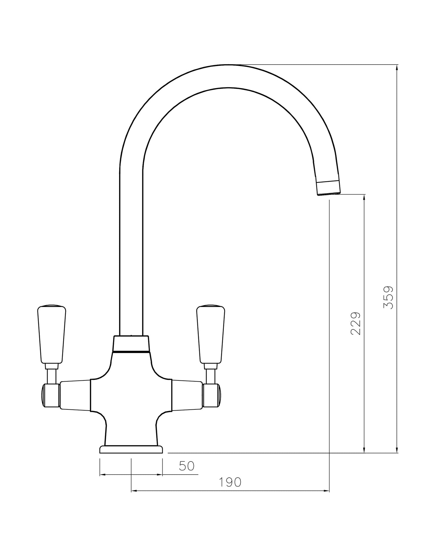 Rangemaster Aquaclassic Dual Lever Tap Brushed - Brushed Handles TAQCLASSDLBFBF