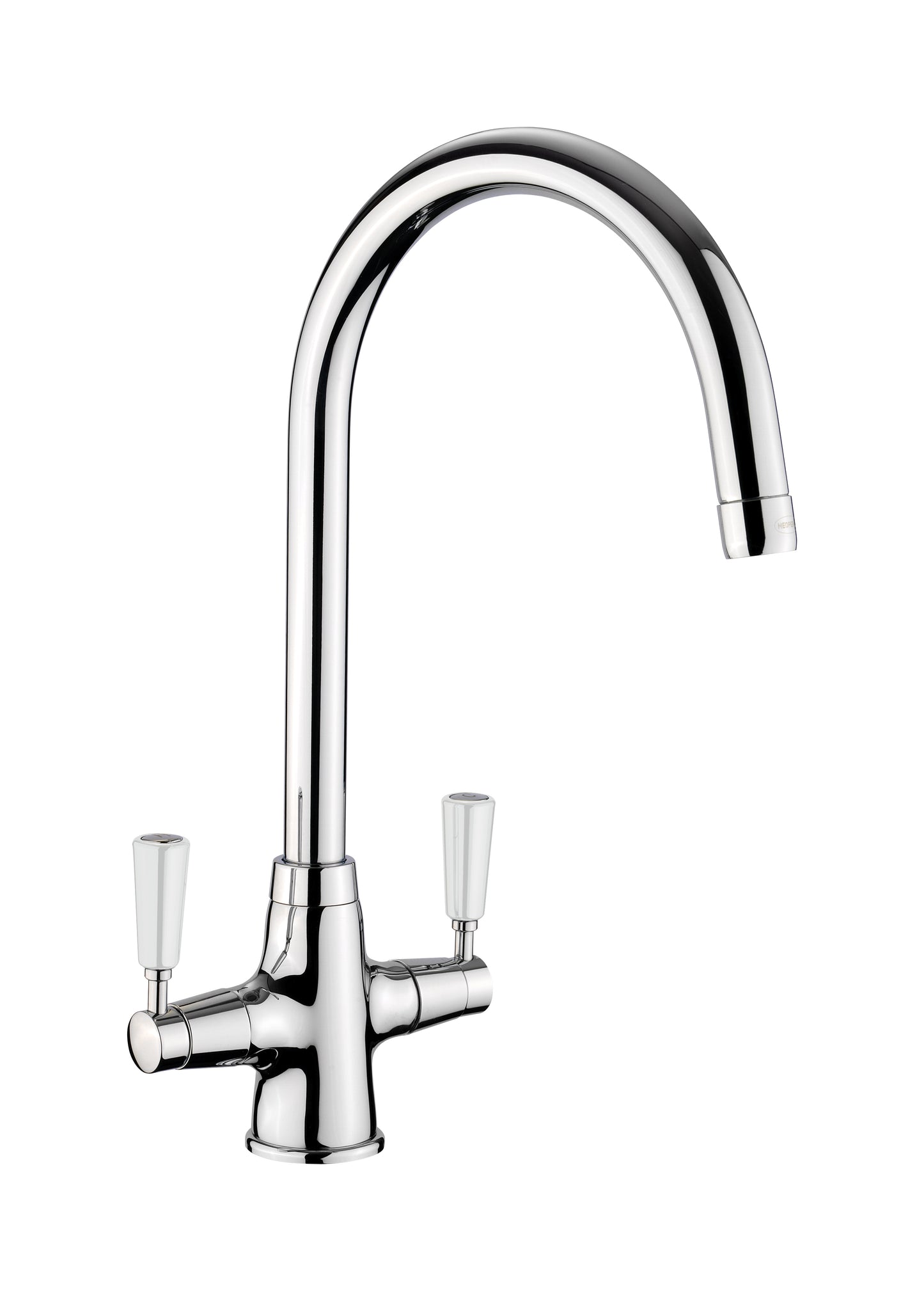 Rangemaster Aquaclassic Dual Lever Tap Chrome White Handles TAQCLASSDLCMWH