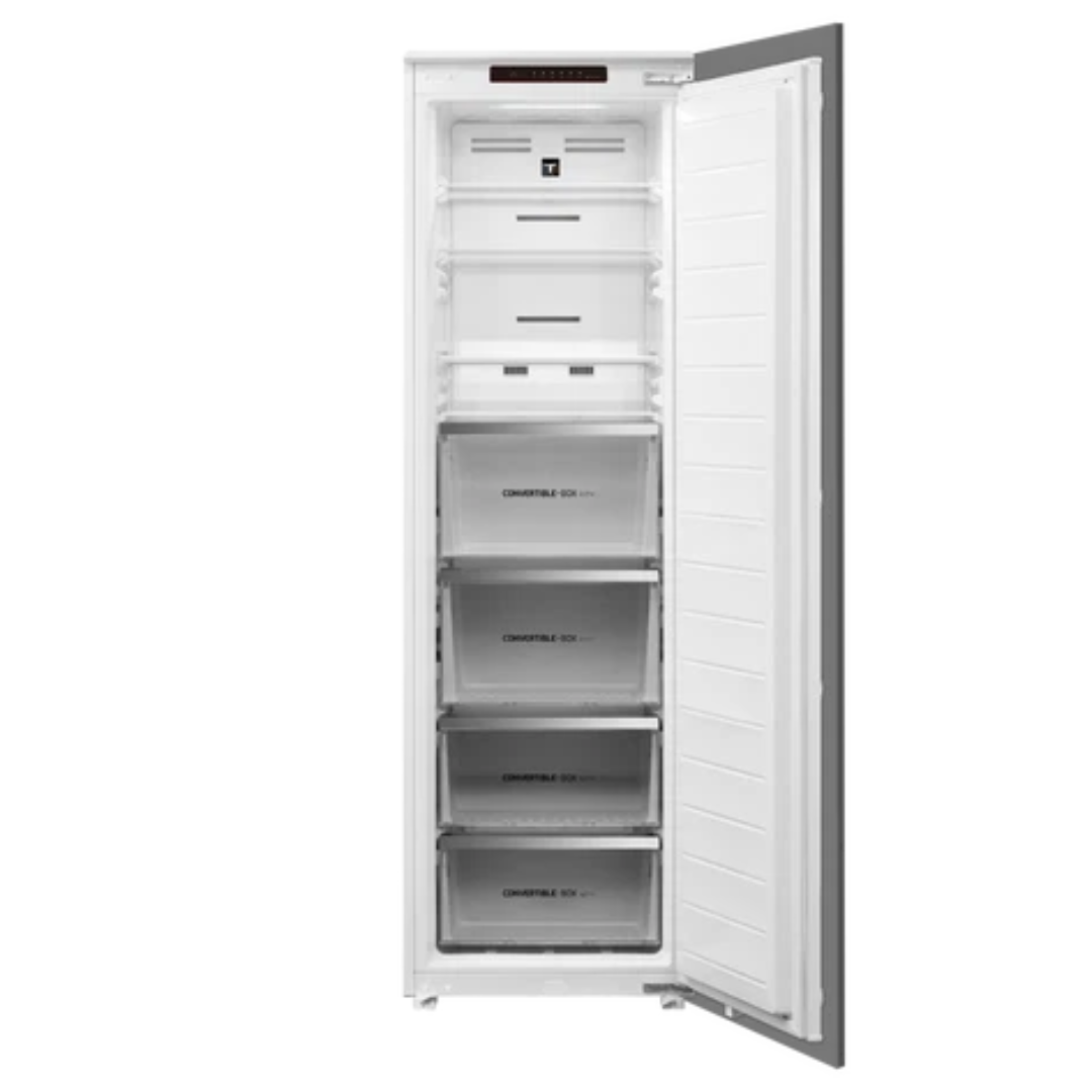 White TEKA Freezer with open door on a white background