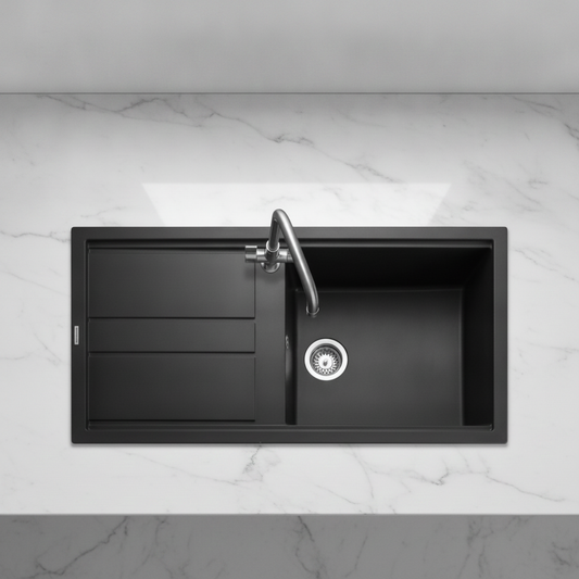 Rangemaster Topaz Granite 1000 x 510mm 1 Bowl Sink Charcoal TOP1001CH