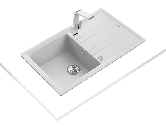 TEKA Stone 50 Tegranite 1 Bowl 1 Drainer White