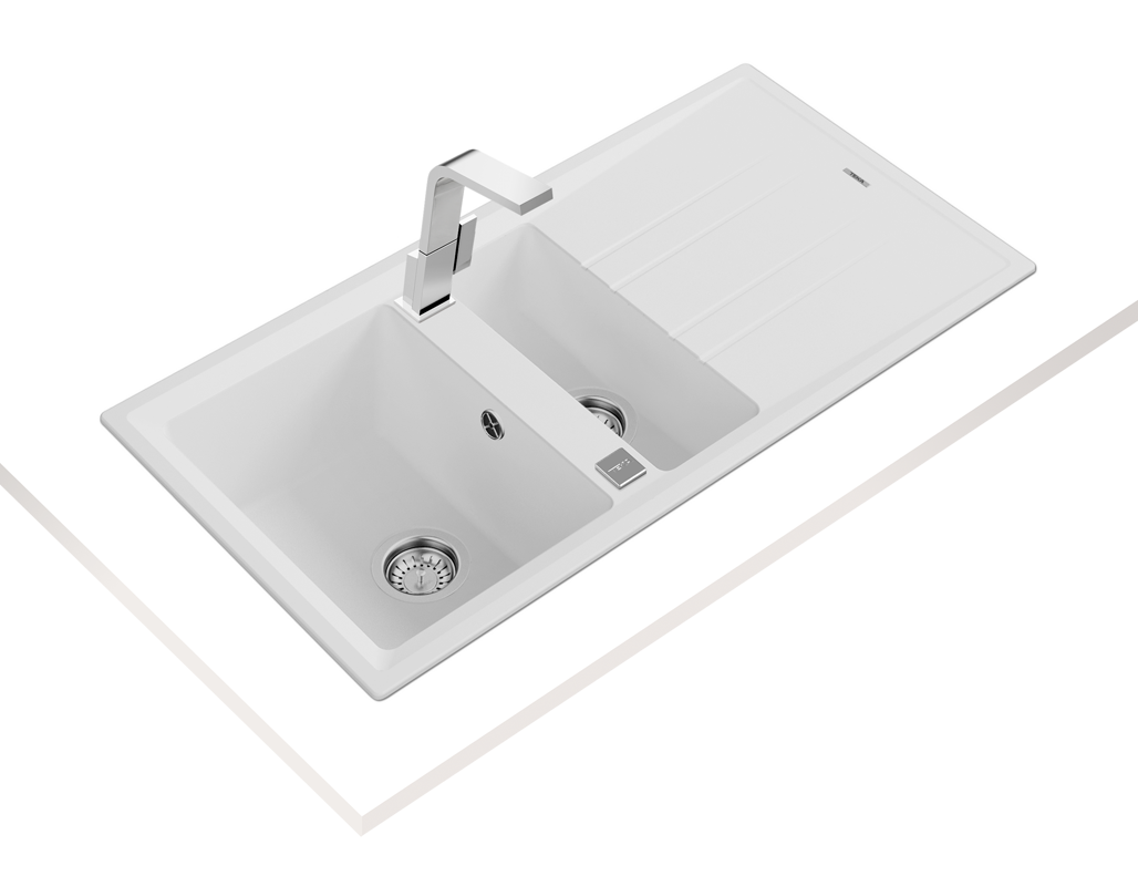TEKA Stone 60 Tegranite 1.5 Bowl 1 Drainer White