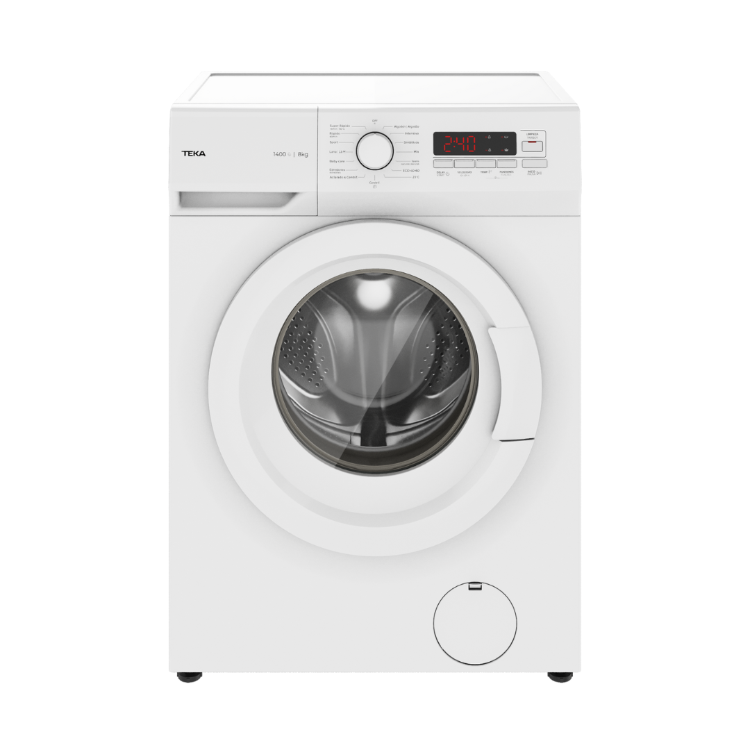 White TEKA Washer Dryer machine with open door on a white background