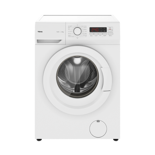 White TEKA Washer Dryer machine with open door on a white background