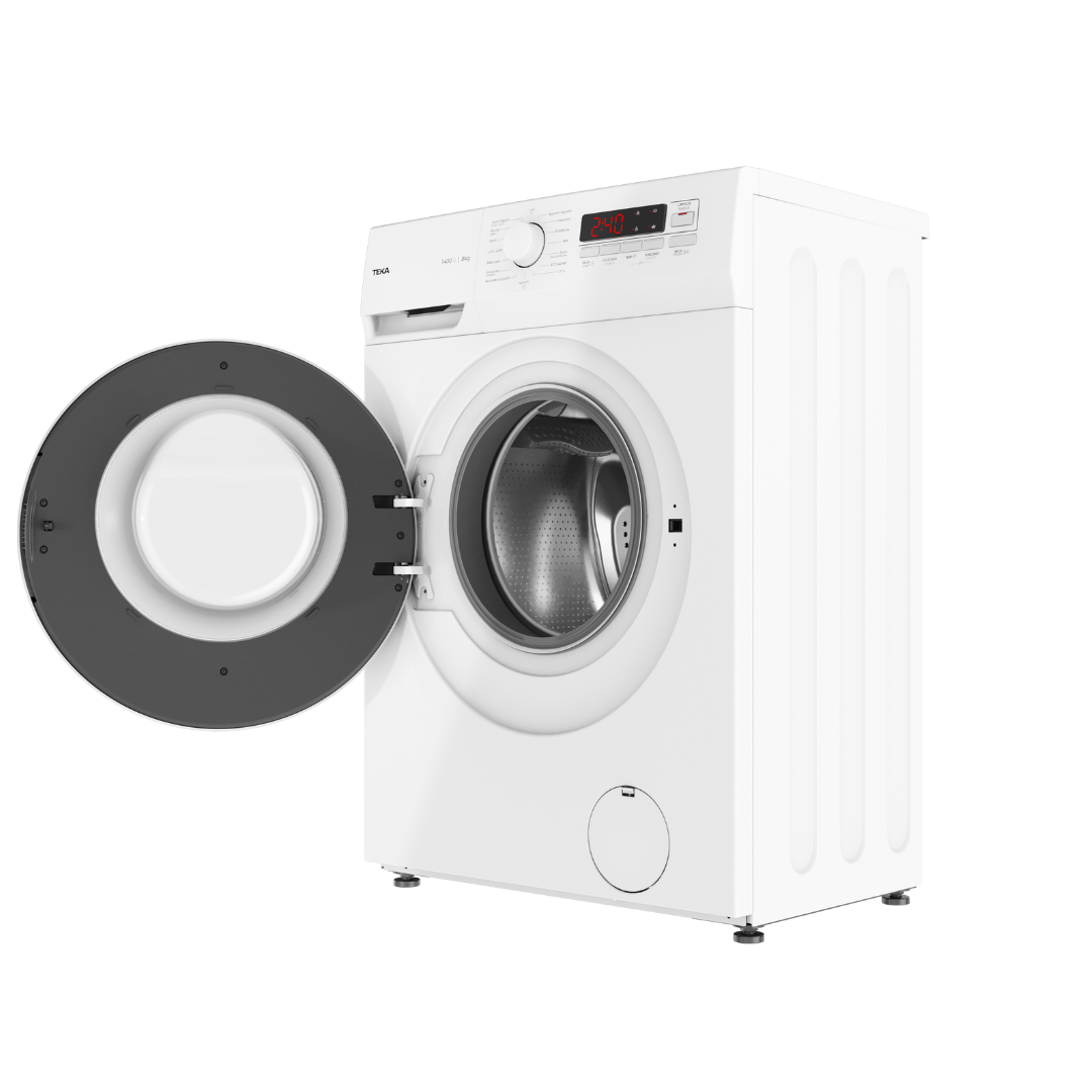 White TEKA Washer Dryer machine with open door on a white background