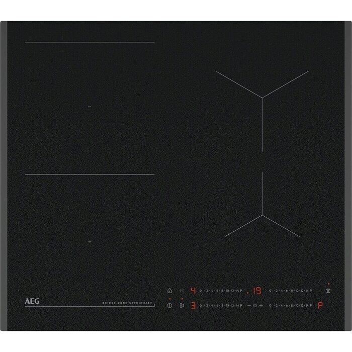 Black AEG SaphirMatt induction Hob with digital display