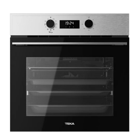 TEKA oven with digital display and glass door on a white background